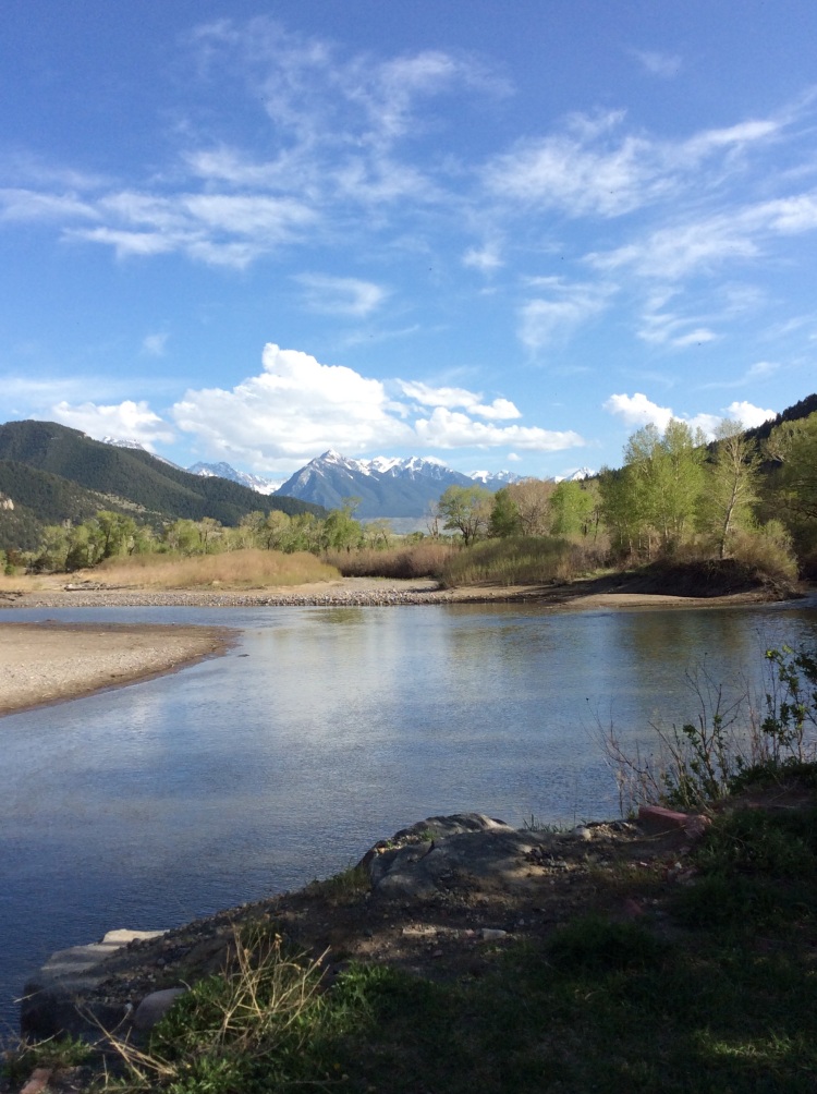 The view from our site at Rock Canyon RV Park- Livingstone Montana